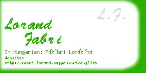 lorand fabri business card